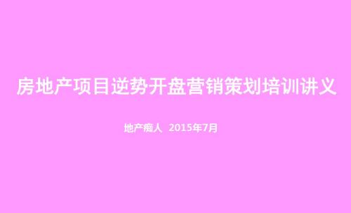 2015年房地产项目逆势开盘营销策划培训讲义教程PPT模板