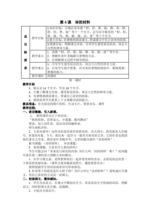 第4课  诗的材料