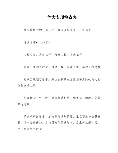 危大专项检查表