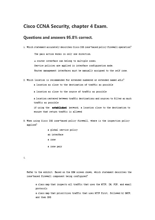 CCNAS chapter 4 Exam