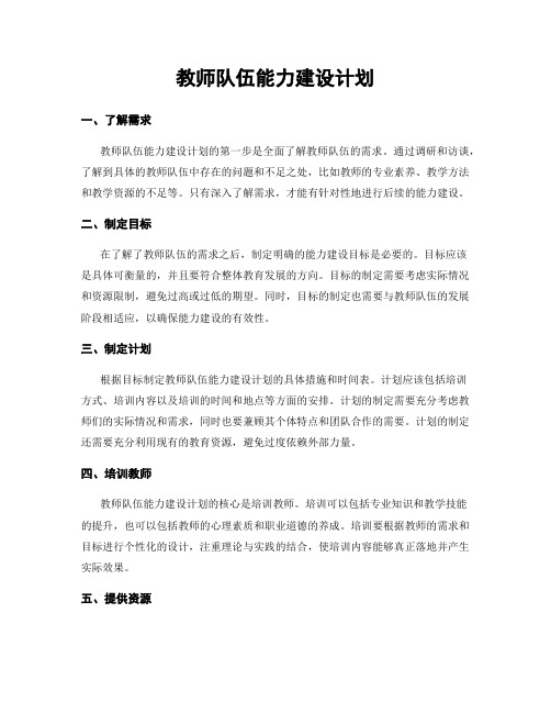 教师队伍能力建设计划