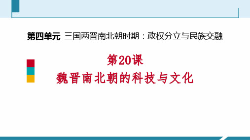 部编版七年级历史上册 (魏晋南北朝的科技与文化) 课件