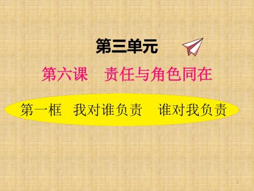 2019秋部编版道德与法治八年级上册6.1我对谁负责   谁对我负责精品课件