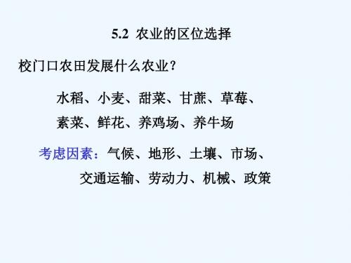 人教版高中地理必修2《5.2农业的区位选择》PPT课件