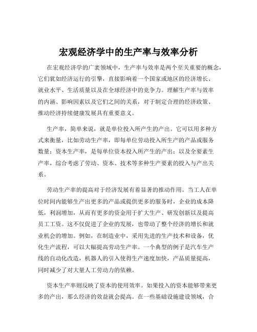 宏观经济学中的生产率与效率分析