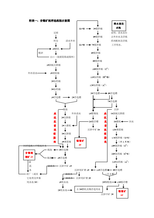 含锡矿泥浮选流程示意图