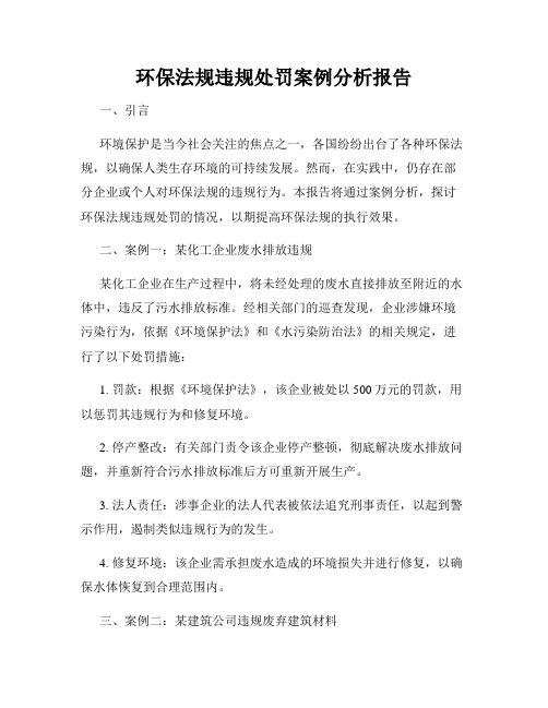 环保法规违规处罚案例分析报告