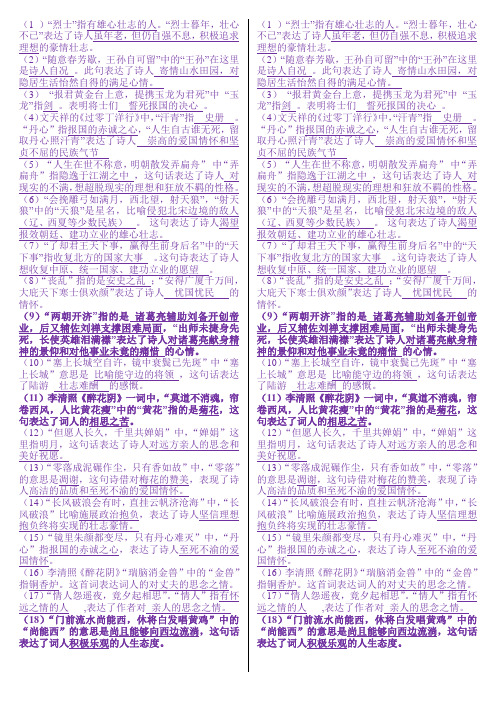 九年级古诗填空精简打印版2015.5