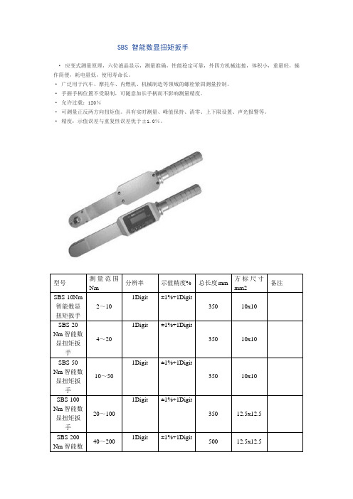 SBS智能数显扭矩扳手