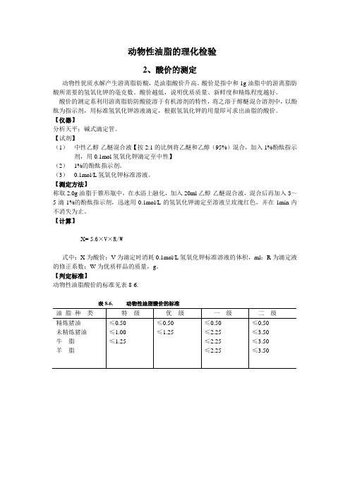 动物性油脂的理化检验