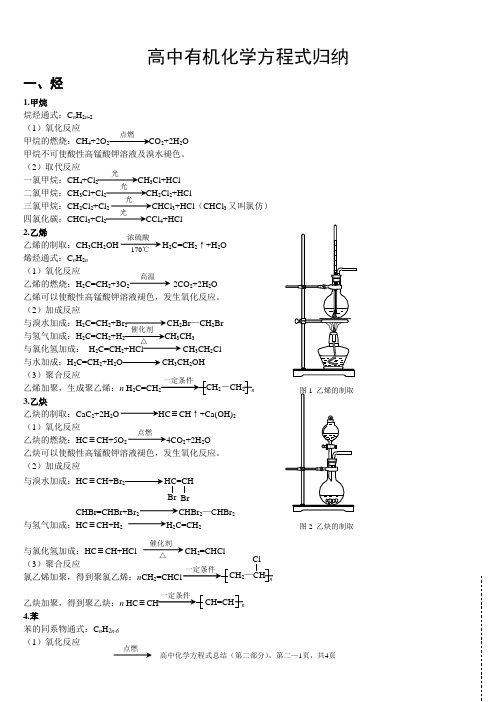 (完整版)高中有机化学方程式归纳