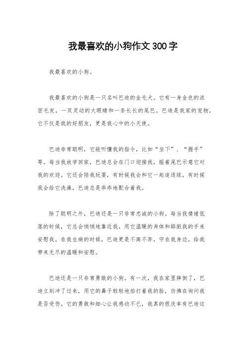 我最喜欢的小狗作文300字