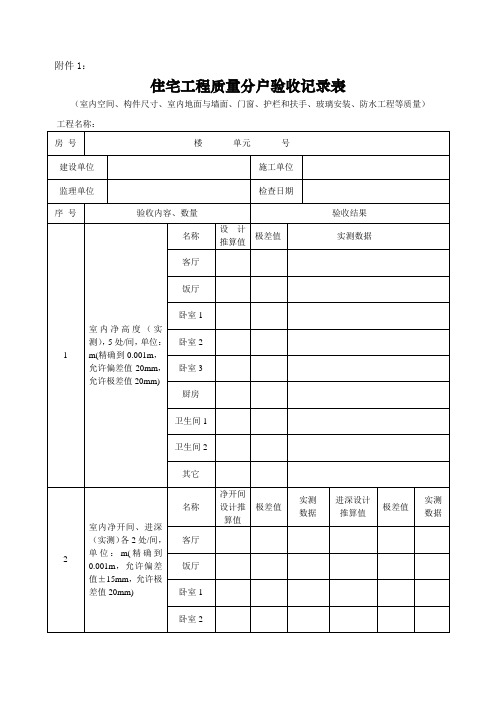 分户验收表格(施工)