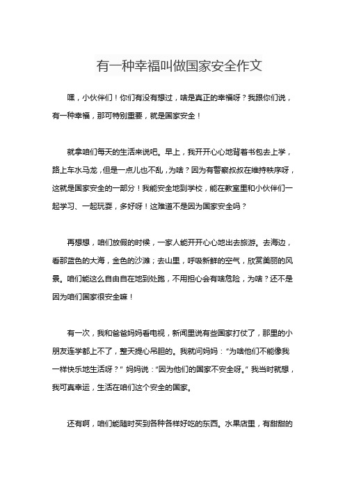 有一种幸福叫做国家安全作文