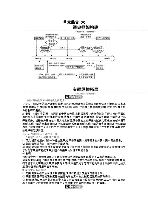 2020届高考一轮复习通史版历史作业：第6单元 单元整合 六 Word版含答案