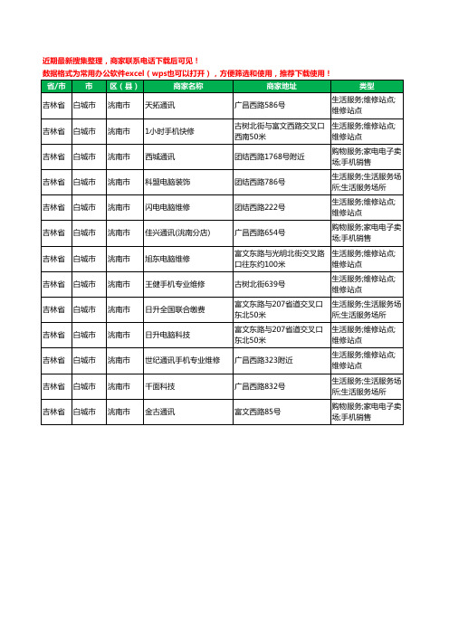 2020新版吉林省白城市洮南市数码维修工商企业公司商家名录名单黄页联系方式电话大全13家