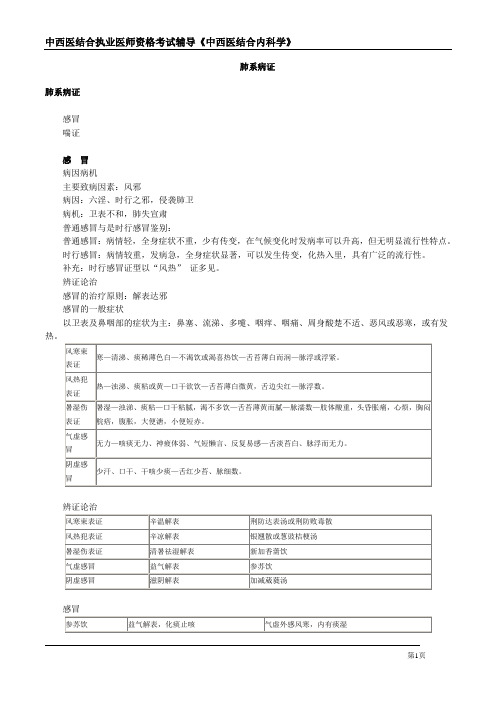 中西医结合执业医师资格考试辅导《中西医结合内科学》 11