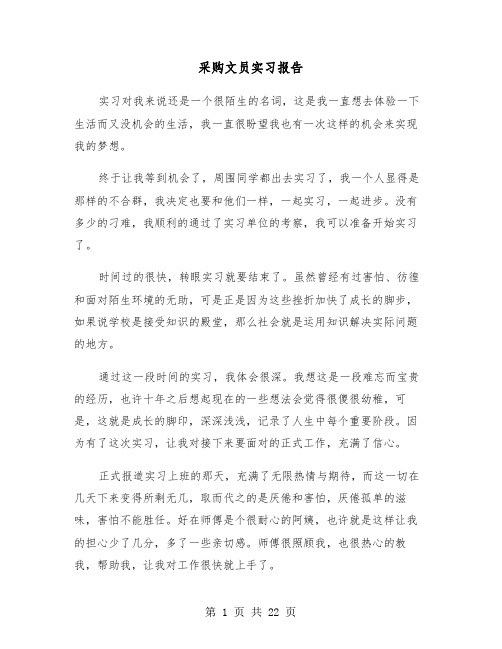 采购文员实习报告（四篇）