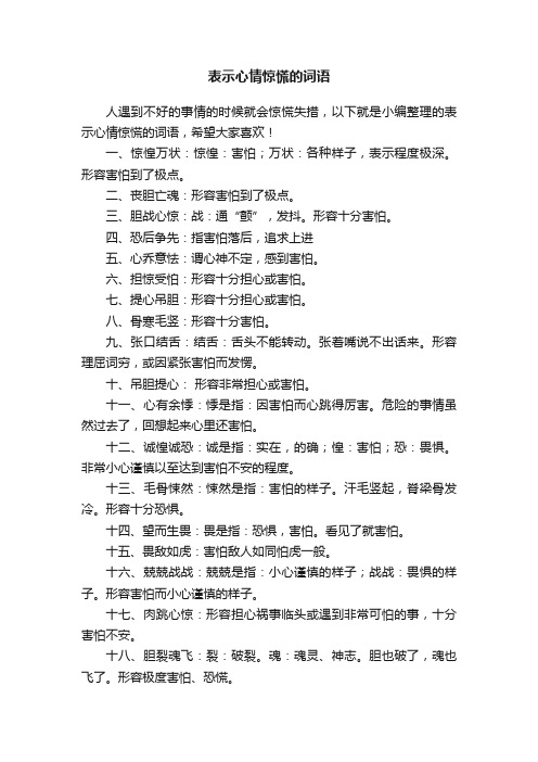 表示心情惊慌的词语