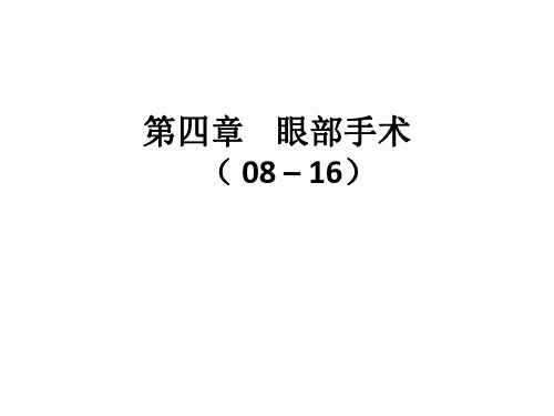 第4章：眼部手术(ICD-9-CM-3)