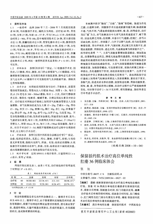 保留括约肌术治疗高位单纯性肛瘘36例临床体会