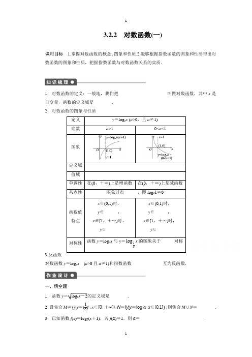 高中数学(苏教版必修一)配套课时作业：3.2.2(一) -含答案