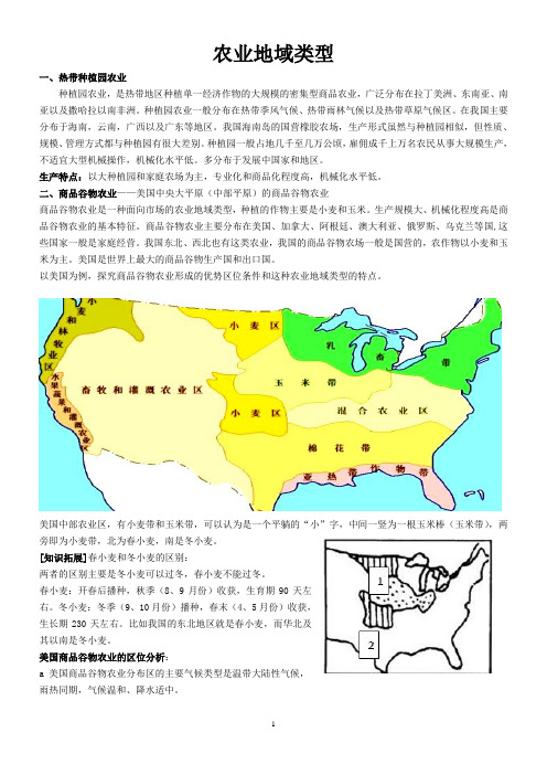 农业地域类型总结