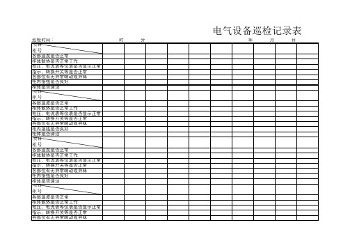 电气设备巡检记录表