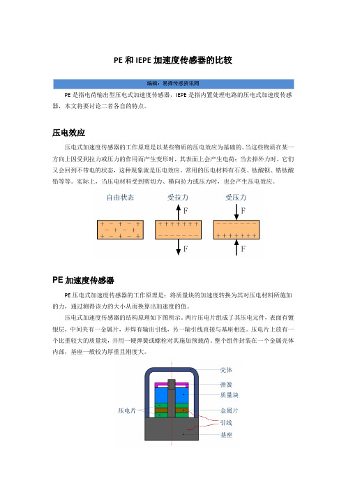 PE和IEPE加速度传感器的比较