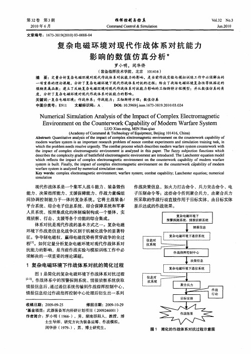 复杂电磁环境对现代作战体系对抗能力影响的数值仿真分析