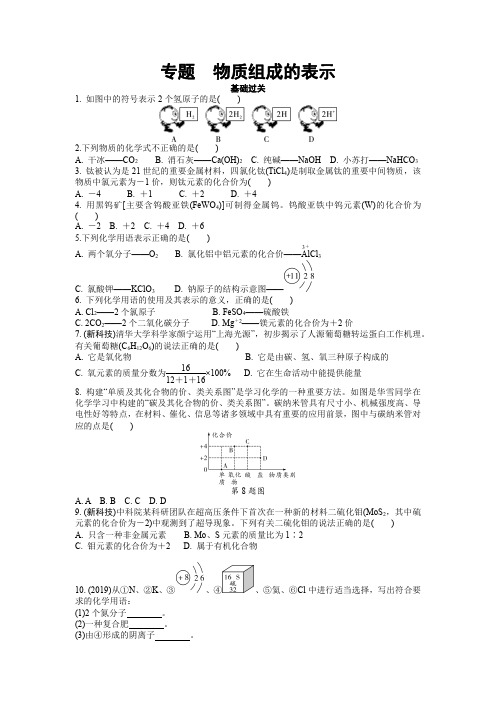 中考化学复习微专题 物质组成的表示