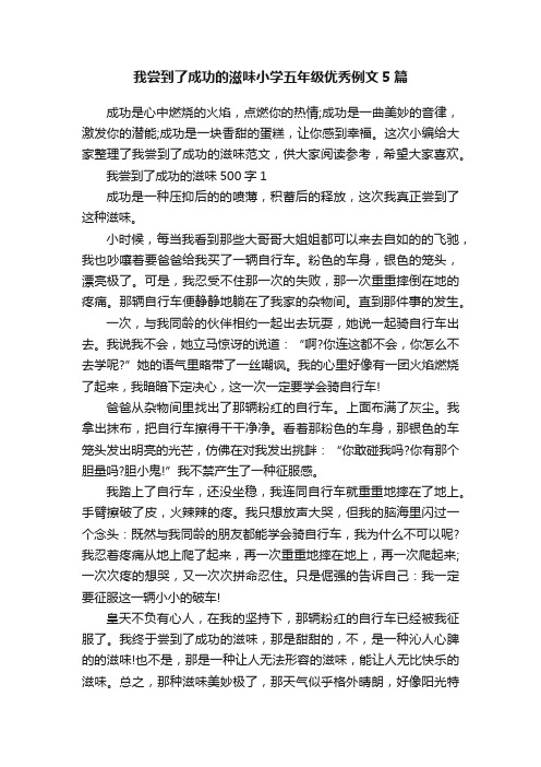 我尝到了成功的滋味小学五年级优秀例文5篇