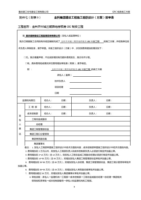 三期异地样板房GRC施工专项方案