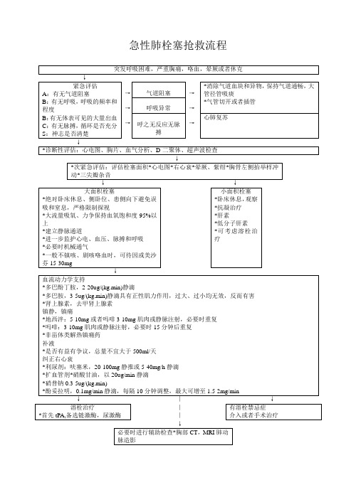 医院急性肺栓塞抢救流程