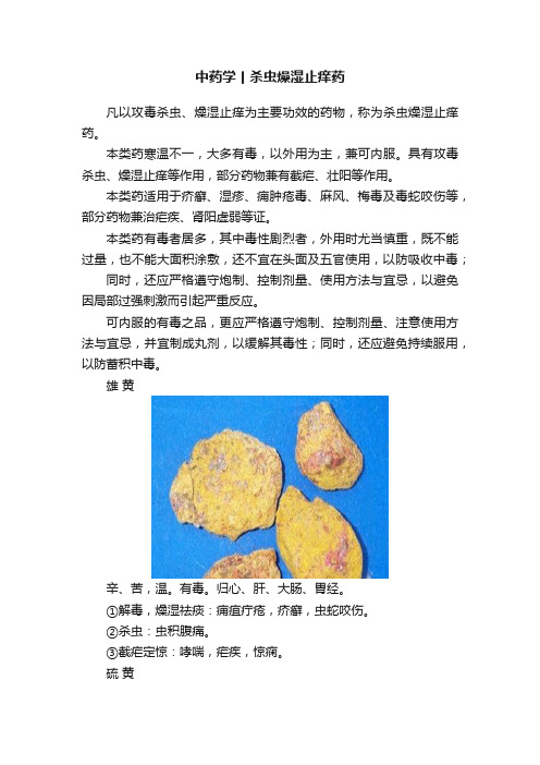 中药学丨杀虫燥湿止痒药