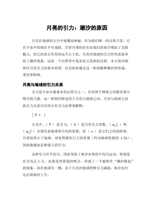 月亮的引力:潮汐的原因