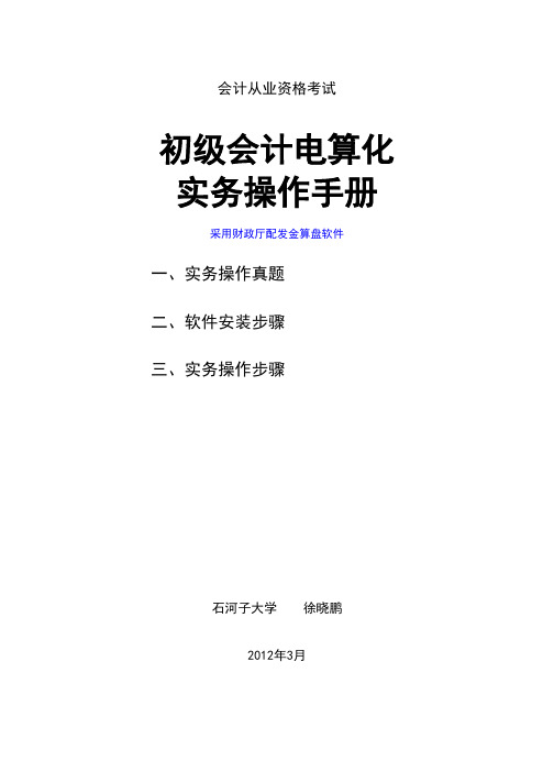 初级会计电算化实务手册金算盘