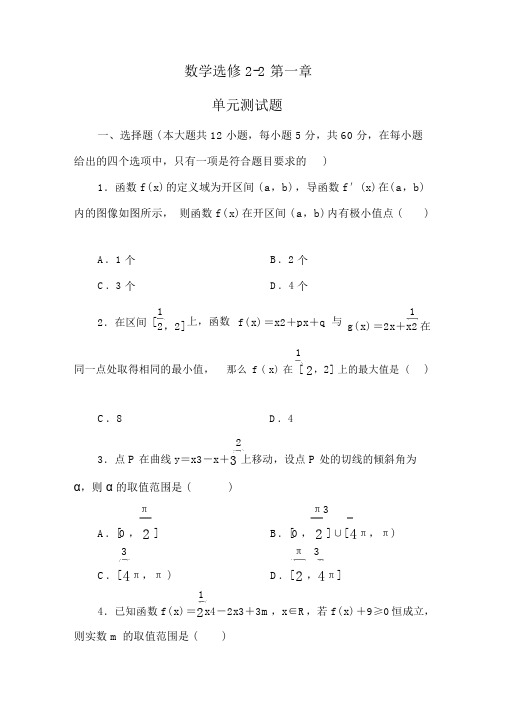 高中数学选修22:第一章导数及其应用单元测试题.doc