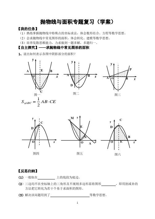 抛物线与面积专题复习学案