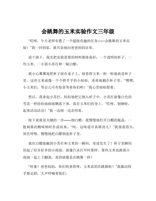 会跳舞的玉米实验作文三年级