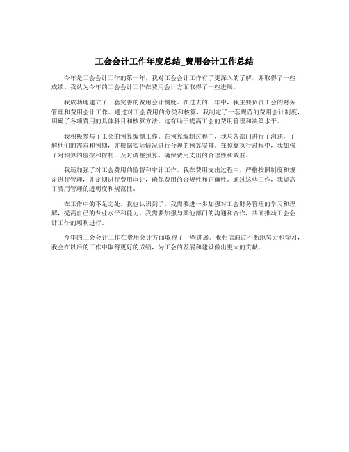 工会会计工作年度总结_费用会计工作总结