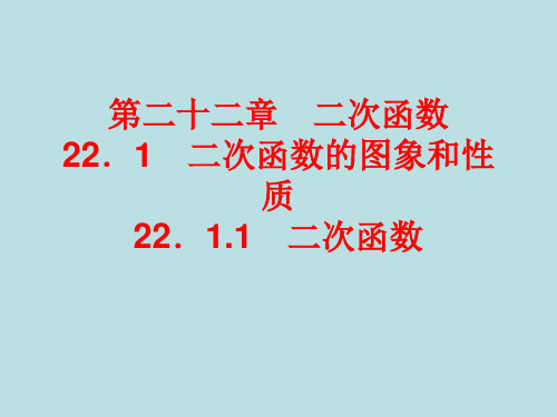 22.1。1二次函数(优秀经典公开课比赛课件)