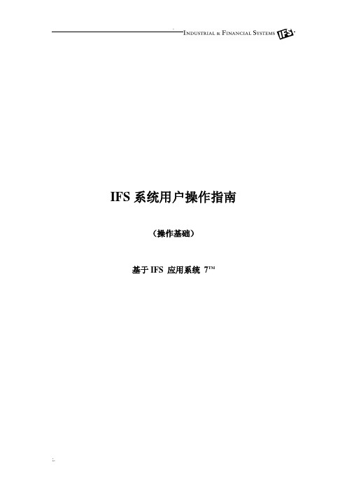 IFS用户操作指南 - 界面-