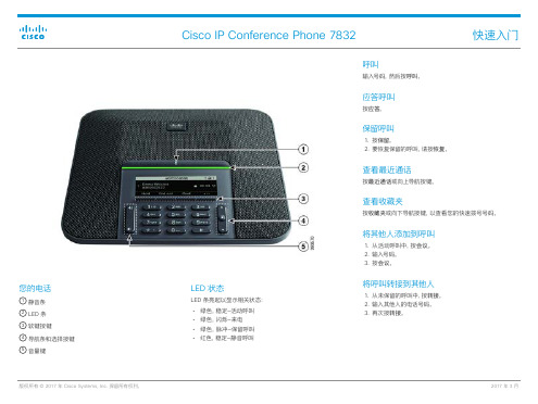 思科Cisco IP Conference Phone 7832快速入门说明书