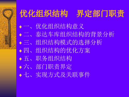 优化组织结构界定部门职责(1)