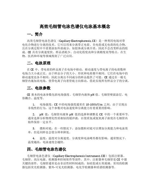 高效毛细管电泳色谱仪电泳基本概念