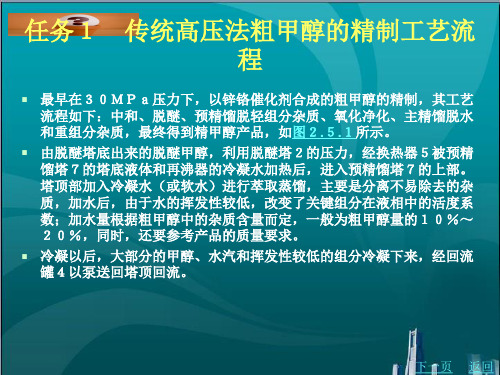 粗甲醇精制的生产工艺流程及主要设备