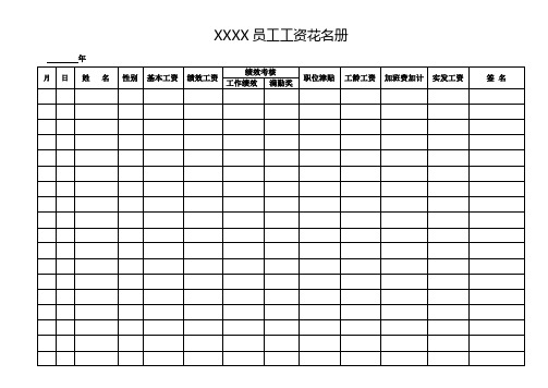 员工工资花名册