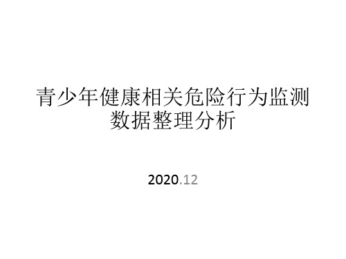 青少年健康相关危险行为监测数据整理——课件PPT