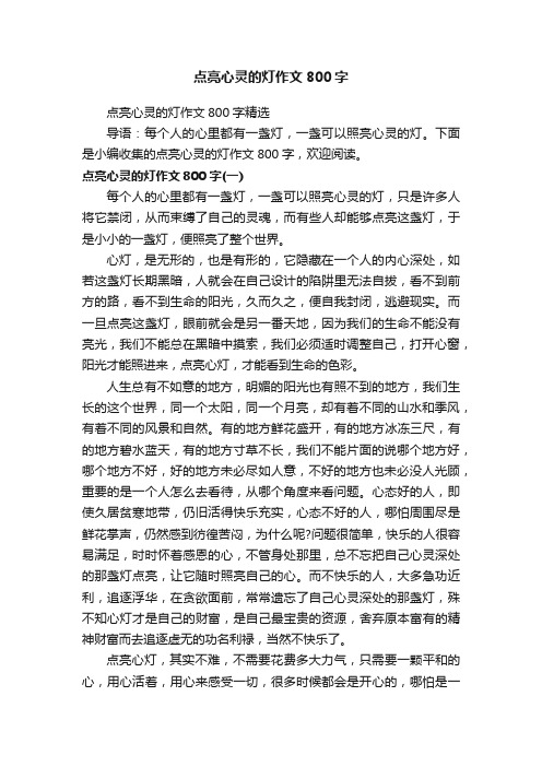 点亮心灵的灯作文800字